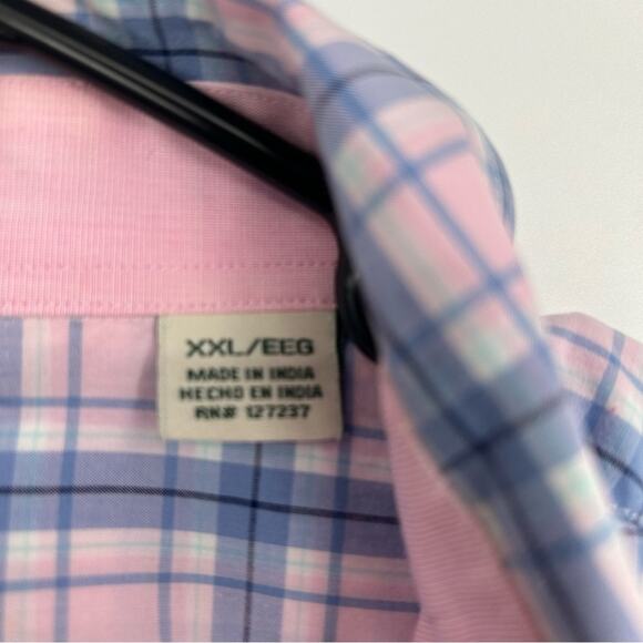 Southern Pines Pink & Blue Plaid Button Down Shirt Size XXL‎ Preppy - Picture 5 of 5